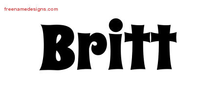Britt Groovy Name Tattoo Designs