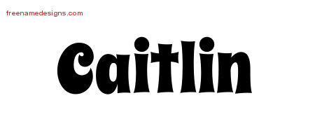 Caitlin Groovy Name Tattoo Designs