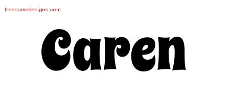 Caren Groovy Name Tattoo Designs