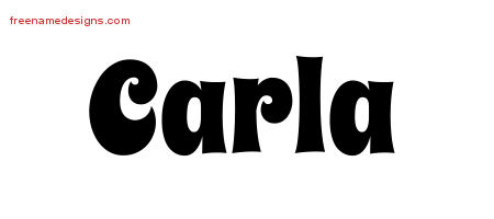 Carla Groovy Name Tattoo Designs
