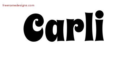 Carli Groovy Name Tattoo Designs