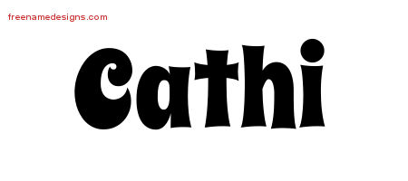 Cathi Groovy Name Tattoo Designs