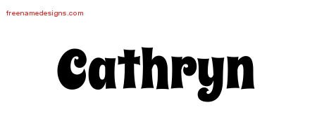 Cathryn Groovy Name Tattoo Designs