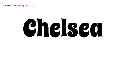 Chelsea Groovy Name Tattoo Designs
