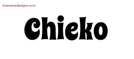 Chieko Groovy Name Tattoo Designs