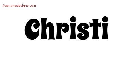 Christi Groovy Name Tattoo Designs