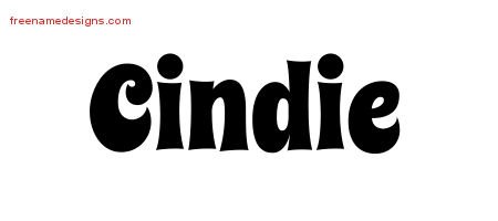 Cindie Groovy Name Tattoo Designs