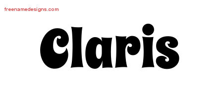 Claris Groovy Name Tattoo Designs