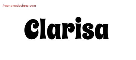 Clarisa Groovy Name Tattoo Designs