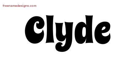Clyde Groovy Name Tattoo Designs
