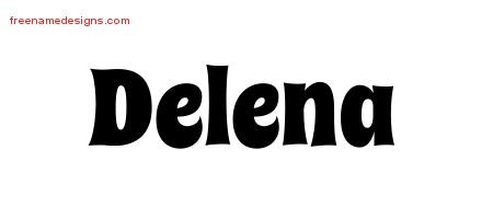 Delena Groovy Name Tattoo Designs