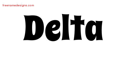 Delta Groovy Name Tattoo Designs