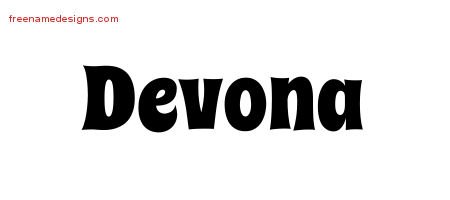 Devona Groovy Name Tattoo Designs