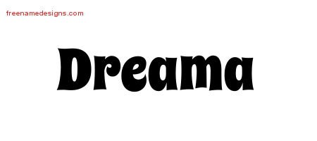 Dreama Groovy Name Tattoo Designs