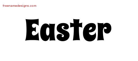 Easter Groovy Name Tattoo Designs