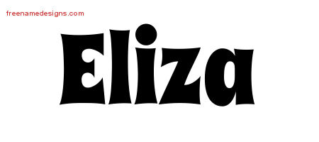Eliza Groovy Name Tattoo Designs