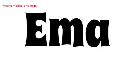 Ema Groovy Name Tattoo Designs