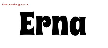 Erna Groovy Name Tattoo Designs