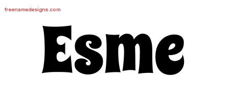 Esme Groovy Name Tattoo Designs