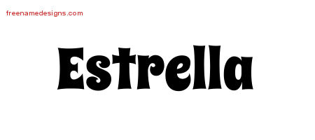 Estrella Groovy Name Tattoo Designs