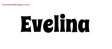 Evelina Groovy Name Tattoo Designs