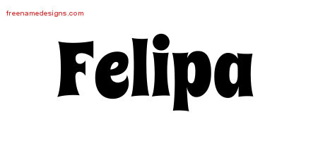 Felipa Groovy Name Tattoo Designs