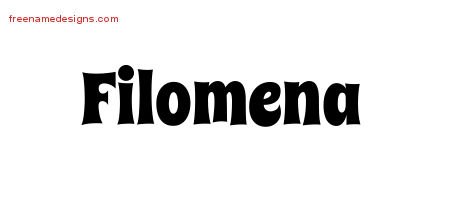Filomena Groovy Name Tattoo Designs