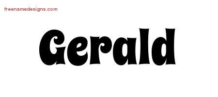 Gerald Groovy Name Tattoo Designs