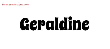 Geraldine Groovy Name Tattoo Designs