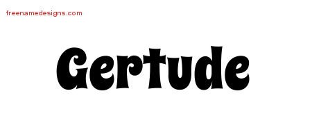 Gertude Groovy Name Tattoo Designs