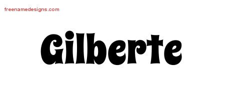 Gilberte Groovy Name Tattoo Designs