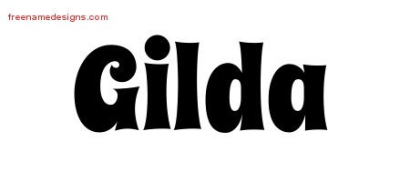 Gilda Groovy Name Tattoo Designs