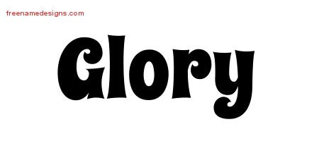 Glory Groovy Name Tattoo Designs
