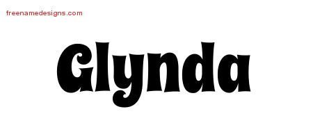 Glynda Groovy Name Tattoo Designs