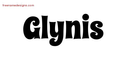 Glynis Groovy Name Tattoo Designs