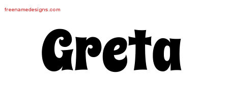 Greta Groovy Name Tattoo Designs
