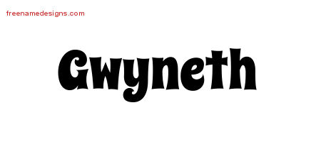 Gwyneth Groovy Name Tattoo Designs