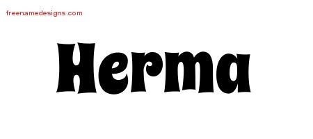 Herma Groovy Name Tattoo Designs