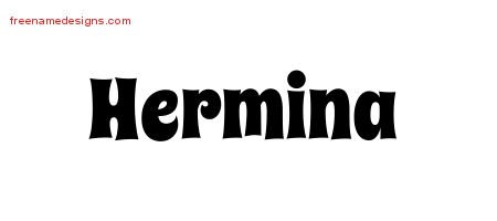 Hermina Groovy Name Tattoo Designs