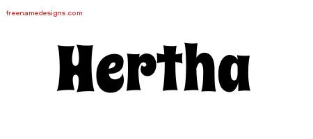 Hertha Groovy Name Tattoo Designs