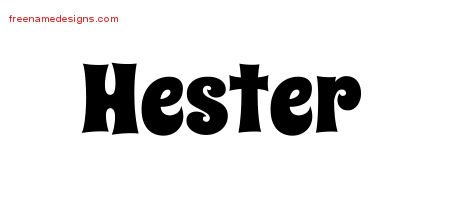 Hester Groovy Name Tattoo Designs