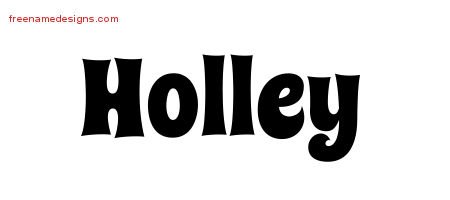 Holley Groovy Name Tattoo Designs