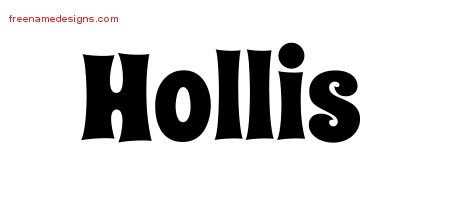 Hollis Groovy Name Tattoo Designs