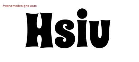 Hsiu Groovy Name Tattoo Designs