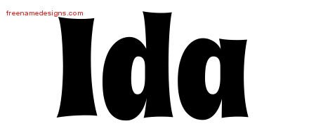 Ida Groovy Name Tattoo Designs
