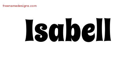 Isabell Groovy Name Tattoo Designs