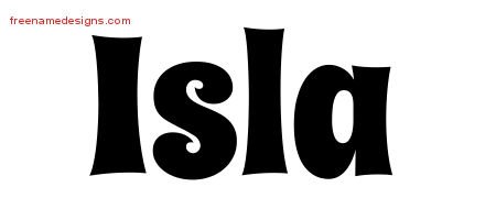 Isla Groovy Name Tattoo Designs