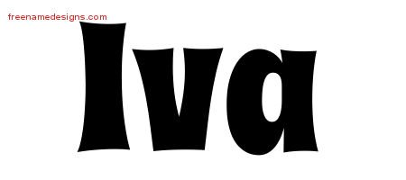 Iva Groovy Name Tattoo Designs