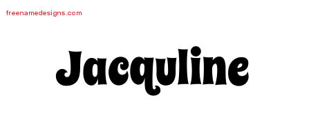 Jacquline Groovy Name Tattoo Designs