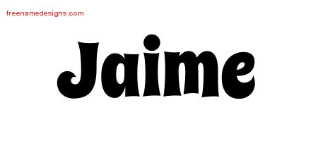 Jaime Groovy Name Tattoo Designs